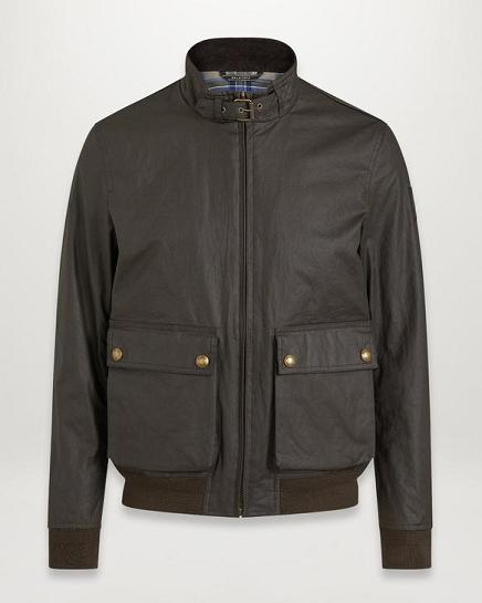 Veste Cirée Belstaff Homme Scouter Vert Olive Coton France YT0826317